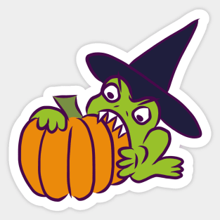 Witch Frog Chomp Sticker